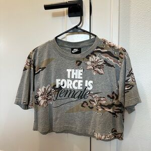 Nike Gray Floral Camouflage Crop Top